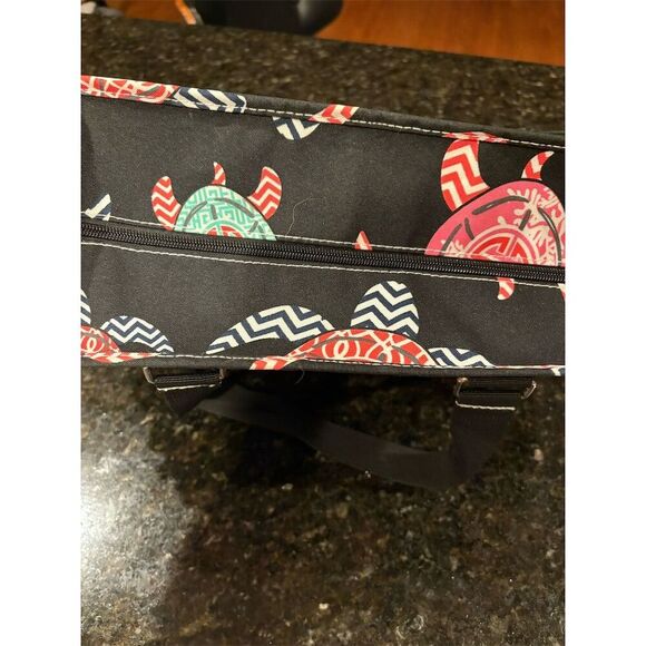 Ladies Multicolor Tote Bag Ocean Sea Turtle Design Spacious Interior - Picture 5 of 6